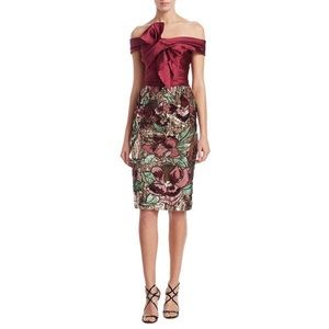 Marchesa Notte Sequin Off the Shoulder Dress 6